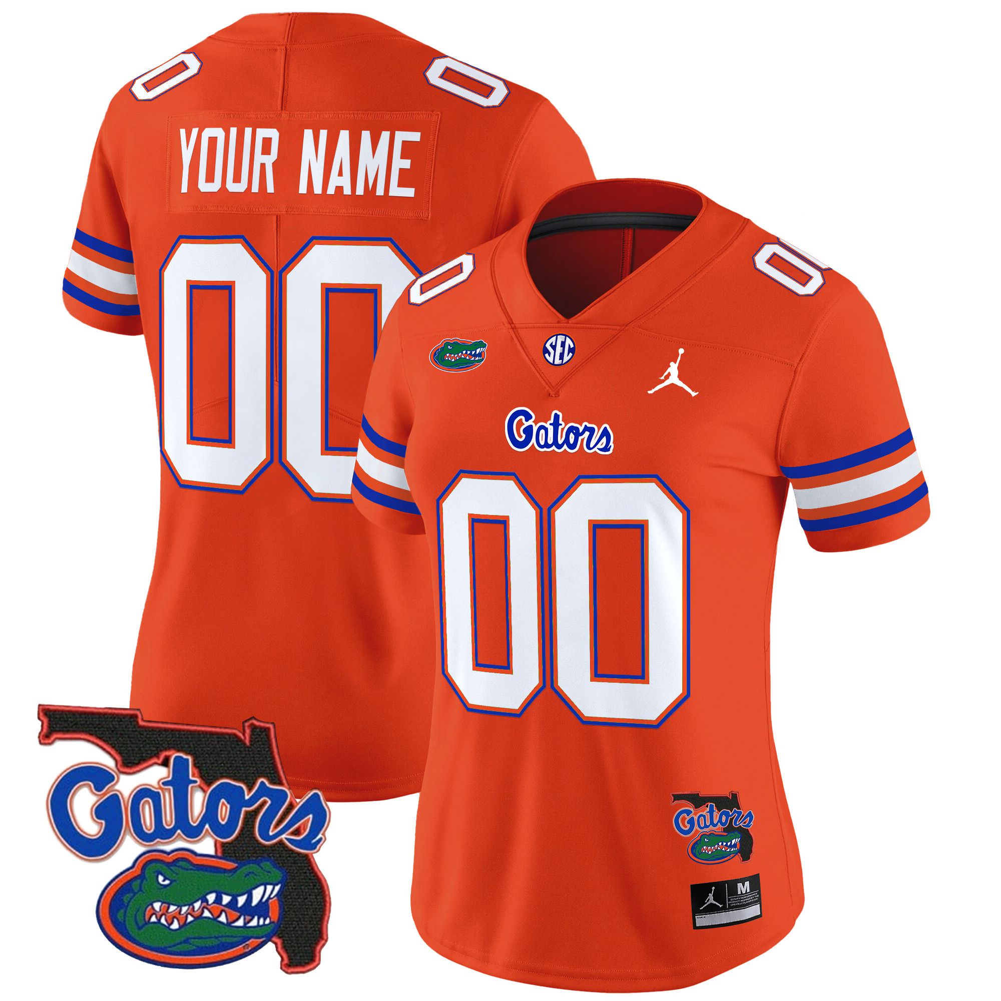 Women Florida Gators Orange 2024 Florida Patch Vapor Limited Custom NCAA Jersey